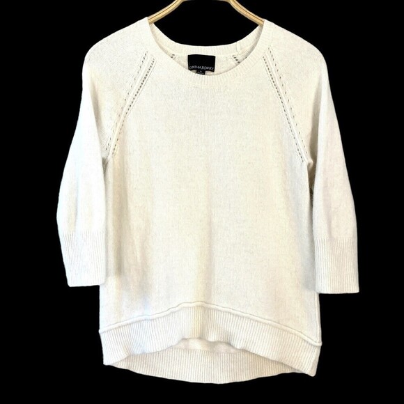 Cynthia Rowley Womens XL Angora Sweater Ivory Off White Hi Low Hem LOVELY - Picture 1 of 4